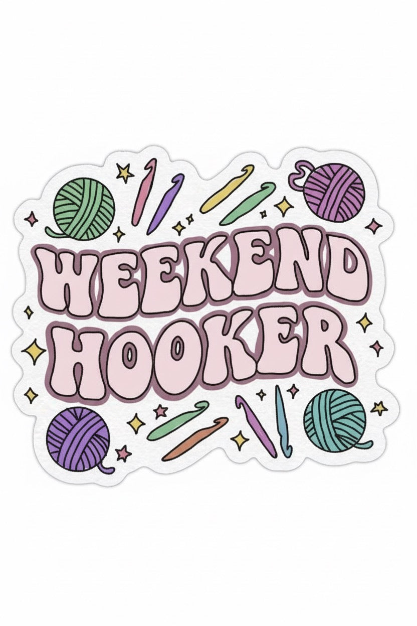 Pink Crochet Sticker