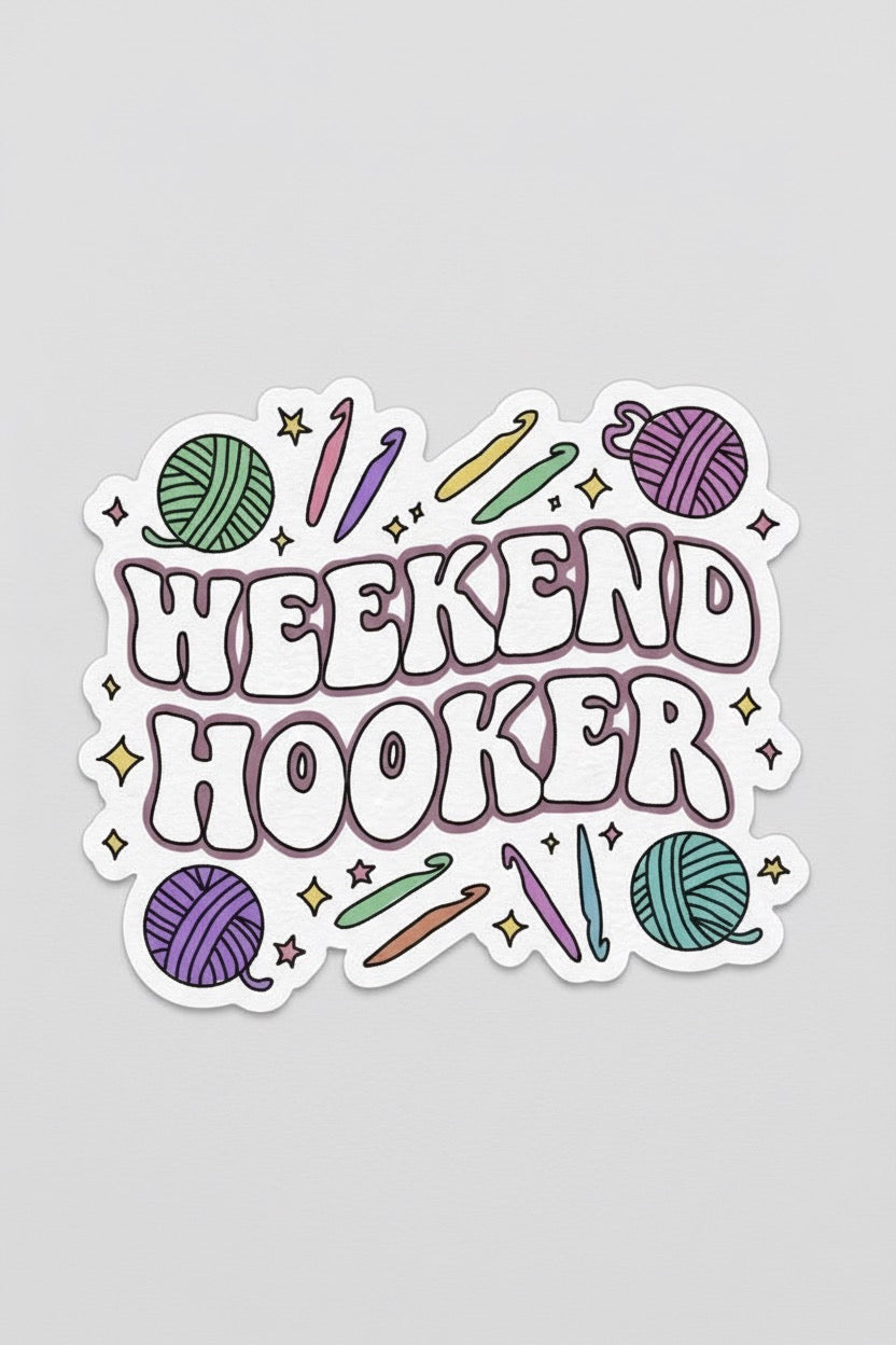 White Crochet Sticker